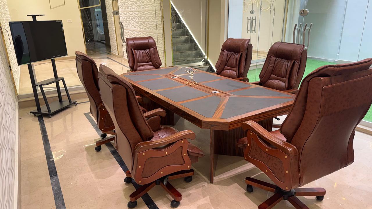 Modern meeting room with conference table